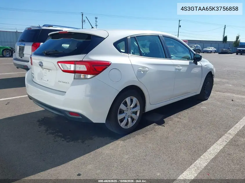 2019 SUBARU IMPREZA VIN 4S3GTAA65K3756858 — фото 4