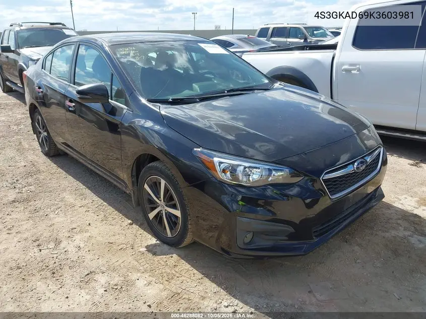 SUBARU IMPREZA 2019, VIN 4S3GKAD69K3603981