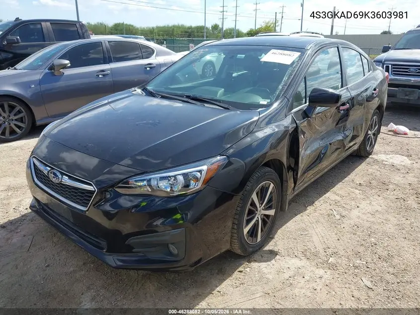2019 SUBARU IMPREZA VIN 4S3GKAD69K3603981 — фото 2