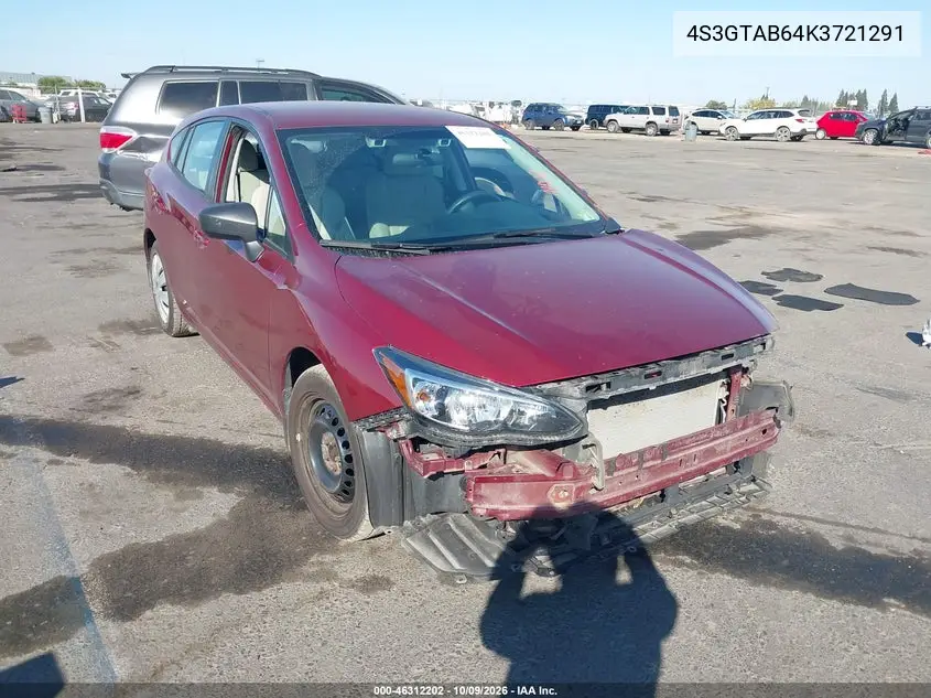 SUBARU IMPREZA 2019, VIN 4S3GTAB64K3721291