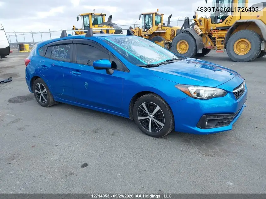 SUBARU IMPREZA 2020, VIN 4S3GTAC62L1726405