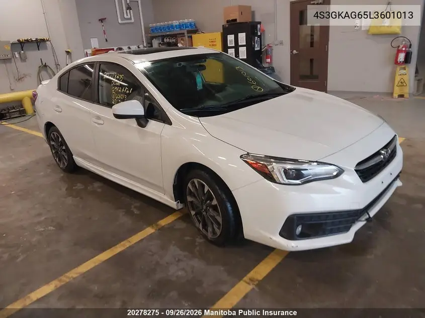SUBARU IMPREZA 2020, VIN 4S3GKAG65L3601013