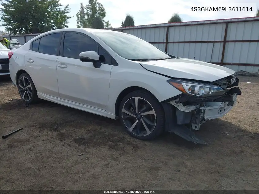 SUBARU IMPREZA 2020, VIN 4S3GKAM69L3611614