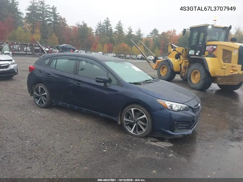 SUBARU IMPREZA 2020, VIN 4S3GTAL67L3707949