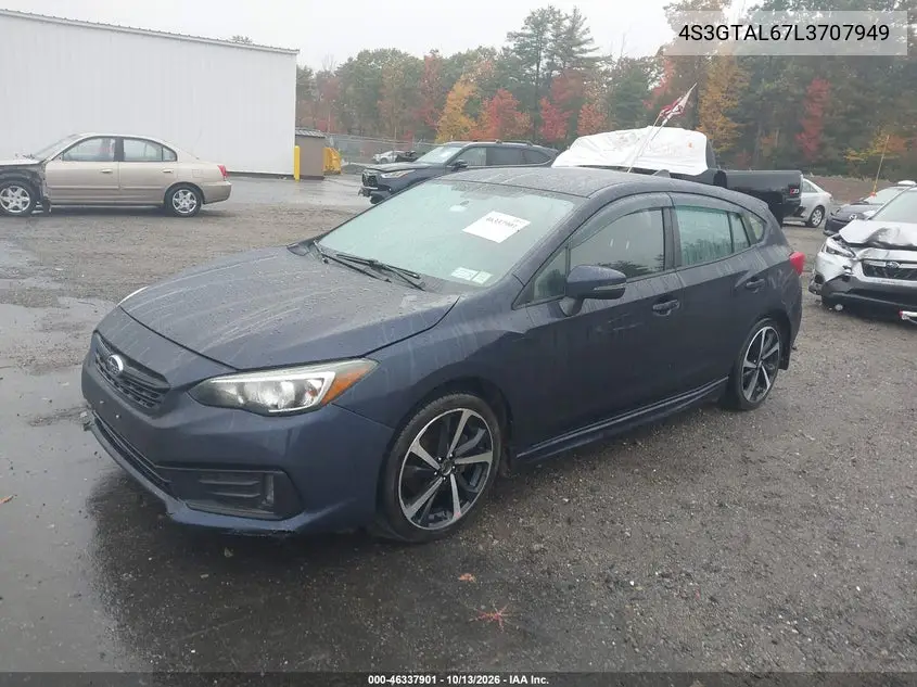 2020 SUBARU IMPREZA VIN 4S3GTAL67L3707949 — фото 2
