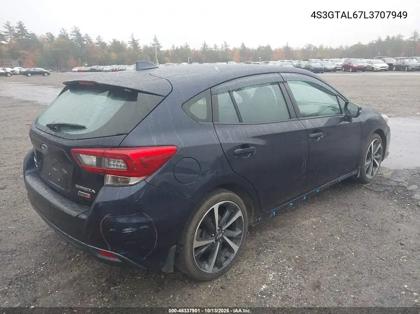 2020 SUBARU IMPREZA VIN 4S3GTAL67L3707949 — фото 4