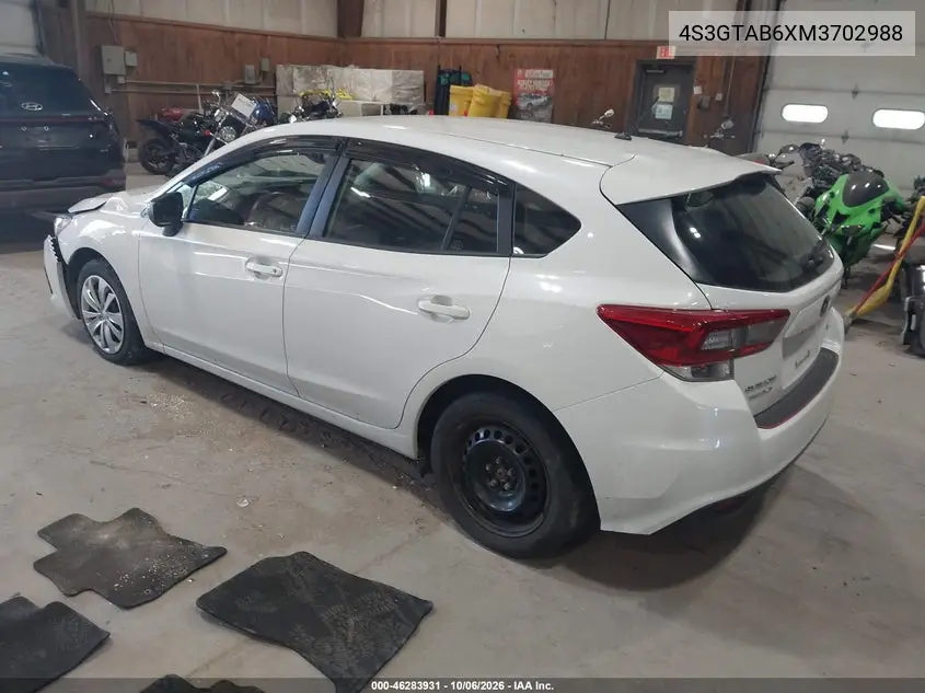 2021 SUBARU IMPREZA VIN 4S3GTAB6XM3702988 — фото 3