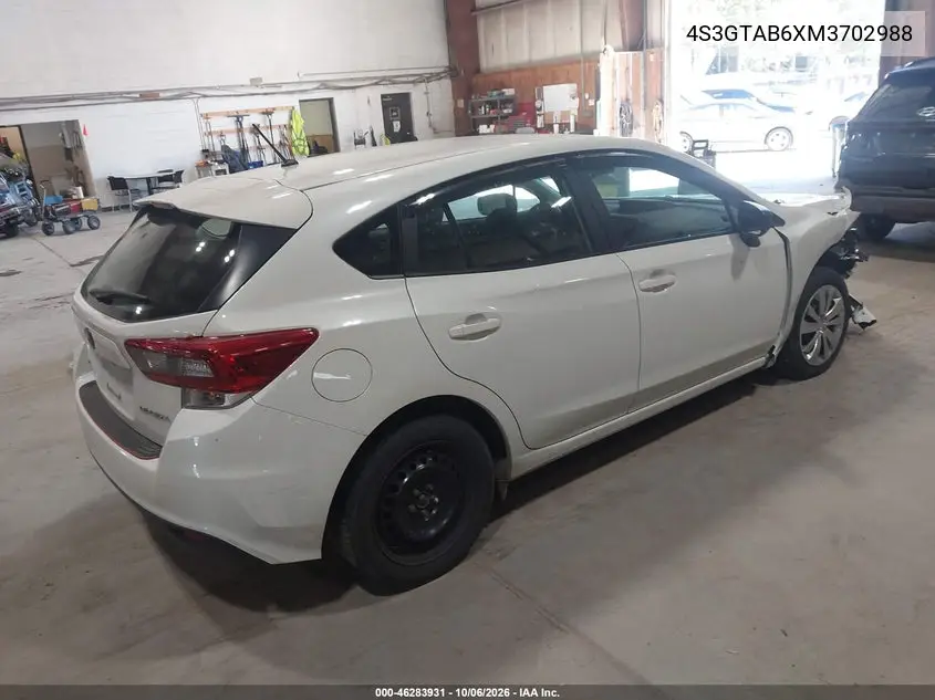 2021 SUBARU IMPREZA VIN 4S3GTAB6XM3702988 — фото 4