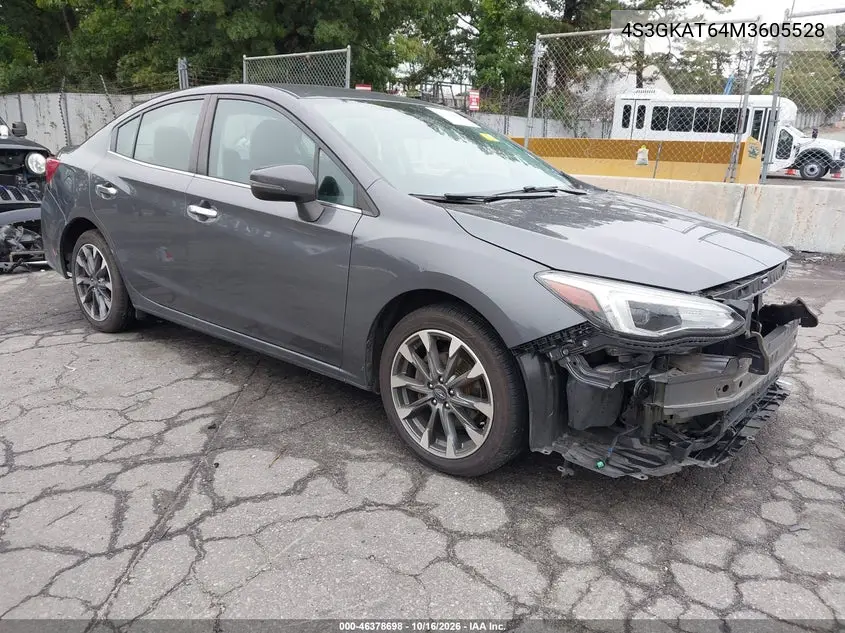 SUBARU IMPREZA 2021, VIN 4S3GKAT64M3605528