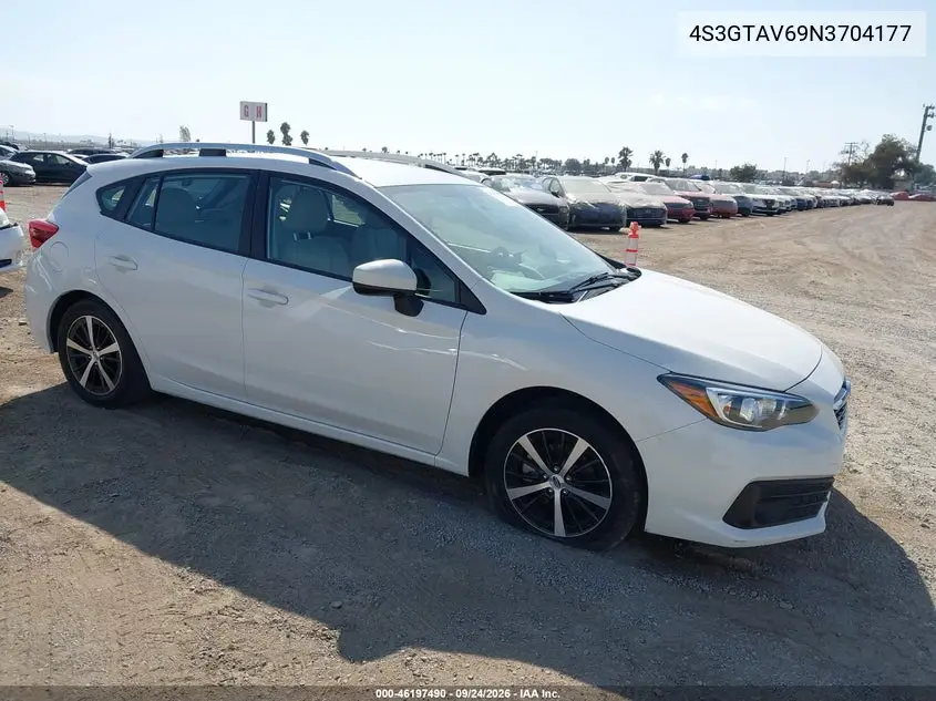 SUBARU IMPREZA 2022, VIN 4S3GTAV69N3704177