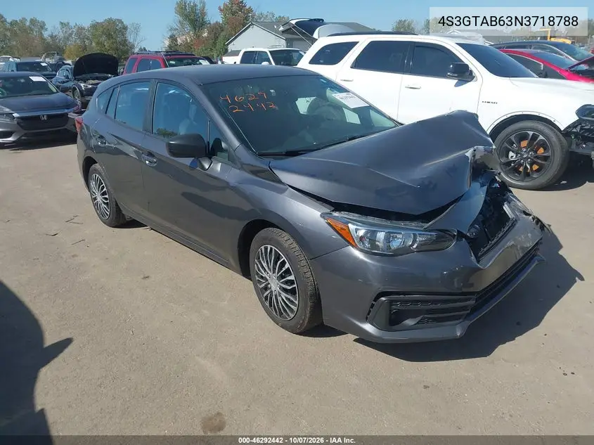 SUBARU IMPREZA 2022, VIN 4S3GTAB63N3718788