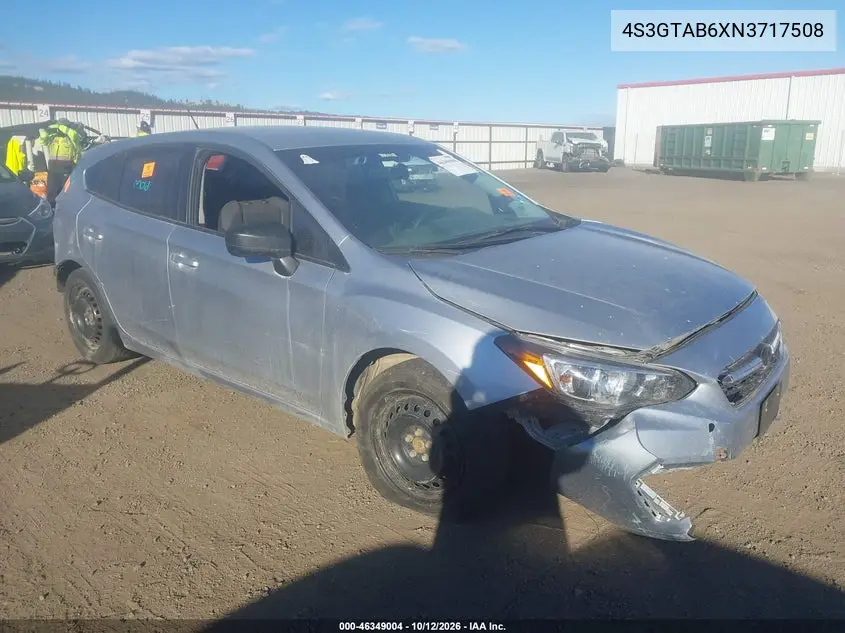 SUBARU IMPREZA 2022, VIN 4S3GTAB6XN3717508