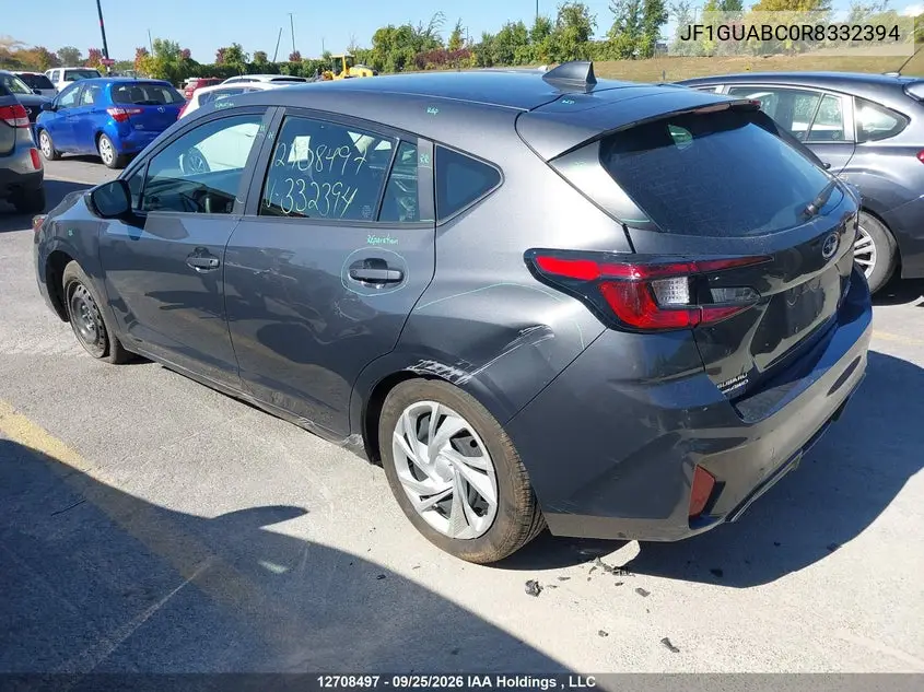 2024 SUBARU IMPREZA VIN JF1GUABC0R8332394 — фото 3