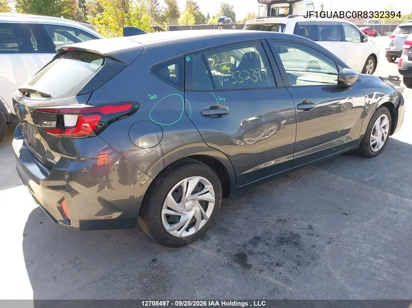 2024 SUBARU IMPREZA VIN JF1GUABC0R8332394 — фото 4