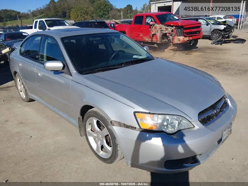 SUBARU LEGACY 2007, VIN 4S3BL616X77208135