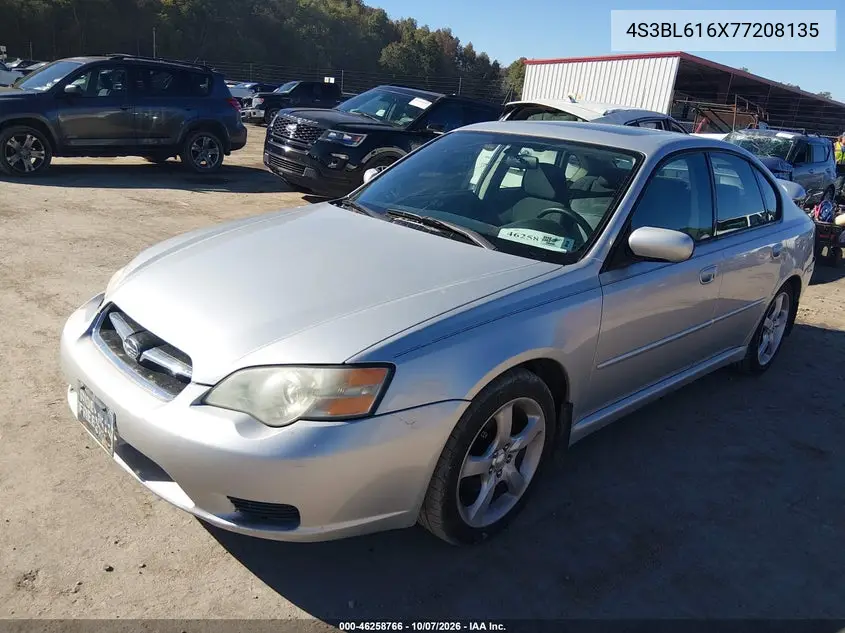 2007 SUBARU LEGACY VIN 4S3BL616X77208135 — фото 2