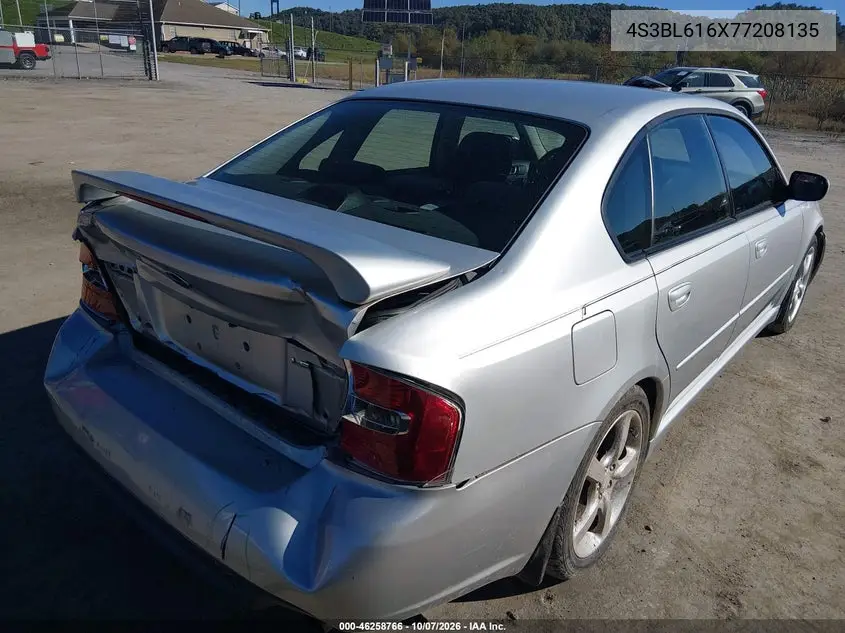 2007 SUBARU LEGACY VIN 4S3BL616X77208135 — фото 4