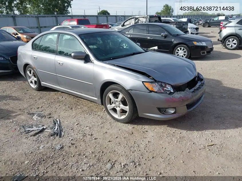 SUBARU LEGACY 2008, VIN 4S3BL626387214438