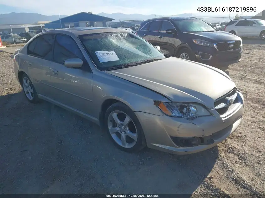 SUBARU LEGACY 2008, VIN 4S3BL616187219896