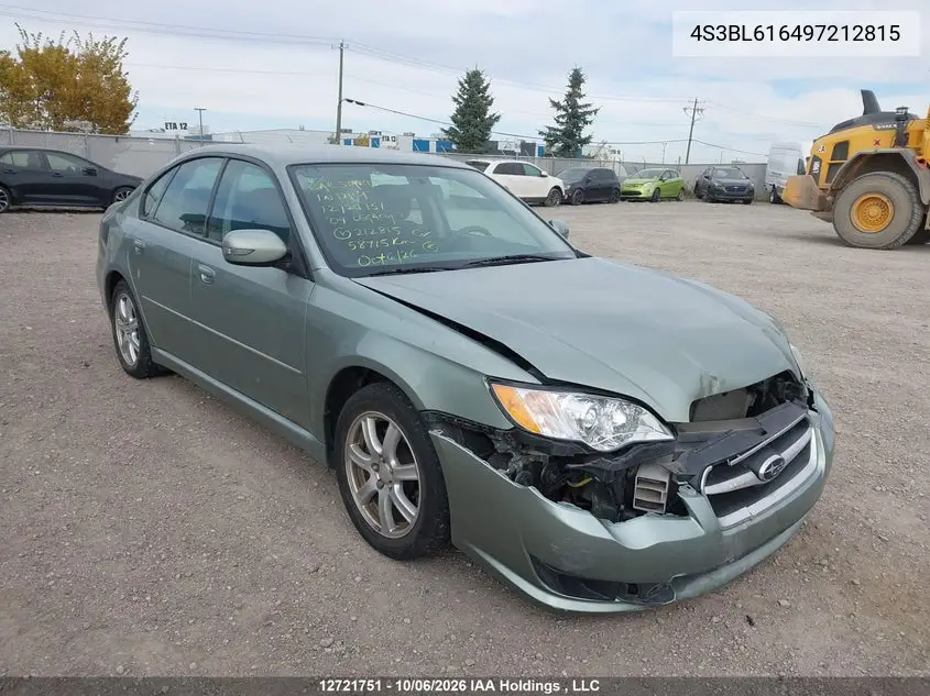SUBARU LEGACY 2009, VIN 4S3BL616497212815