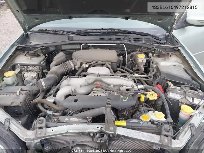 2009 SUBARU LEGACY VIN 4S3BL616497212815 — фото 10