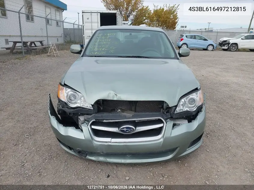2009 SUBARU LEGACY VIN 4S3BL616497212815 — фото 13