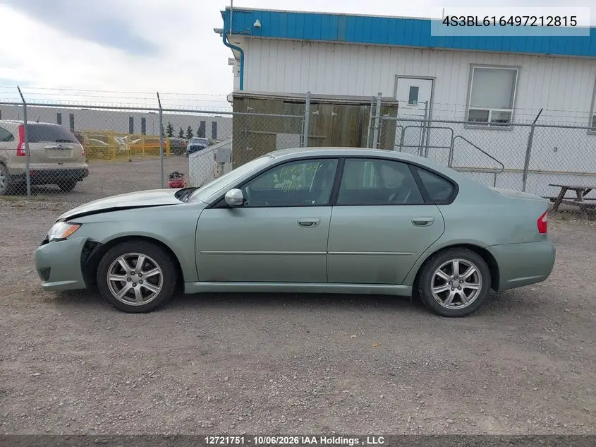 2009 SUBARU LEGACY VIN 4S3BL616497212815 — фото 15