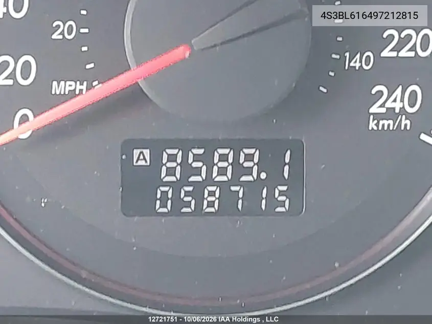 2009 SUBARU LEGACY VIN 4S3BL616497212815 — фото 16