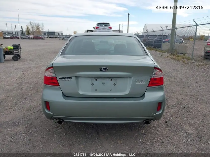 2009 SUBARU LEGACY VIN 4S3BL616497212815 — фото 17