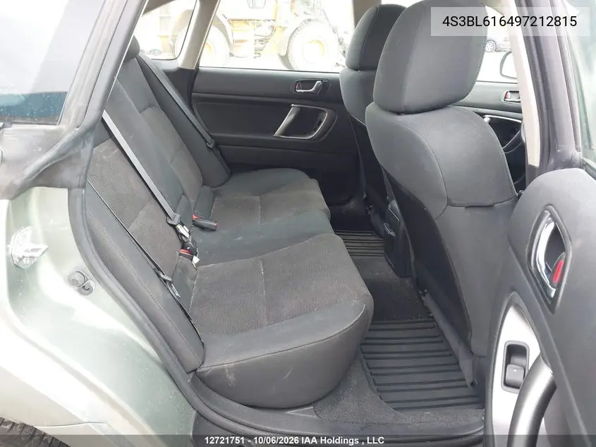 2009 SUBARU LEGACY VIN 4S3BL616497212815 — фото 8