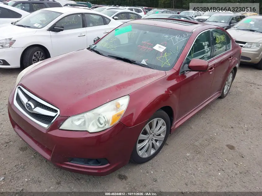 2010 SUBARU LEGACY VIN 4S3BMBG66A3230516 — фото 2