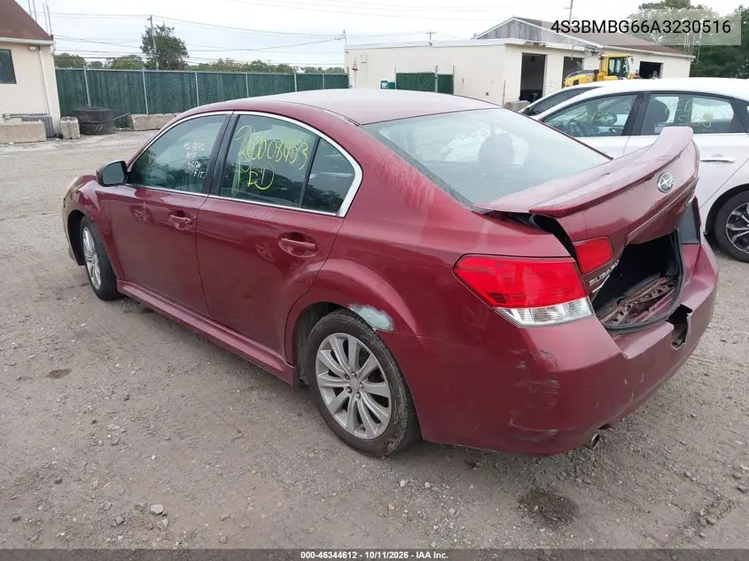 2010 SUBARU LEGACY VIN 4S3BMBG66A3230516 — фото 3