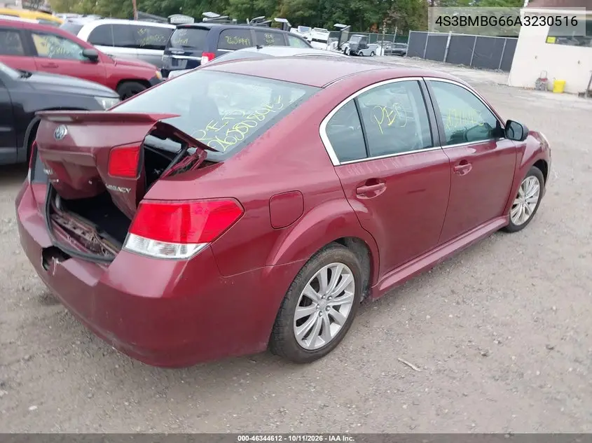 2010 SUBARU LEGACY VIN 4S3BMBG66A3230516 — фото 4