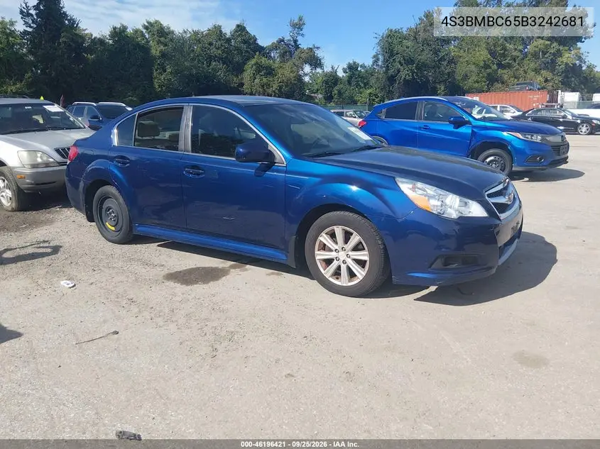 SUBARU LEGACY 2011, VIN 4S3BMBC65B3242681