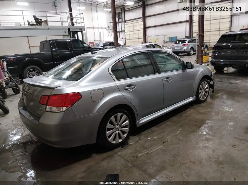 2011 SUBARU LEGACY VIN 4S3BMBK61B3265151 — фото 4