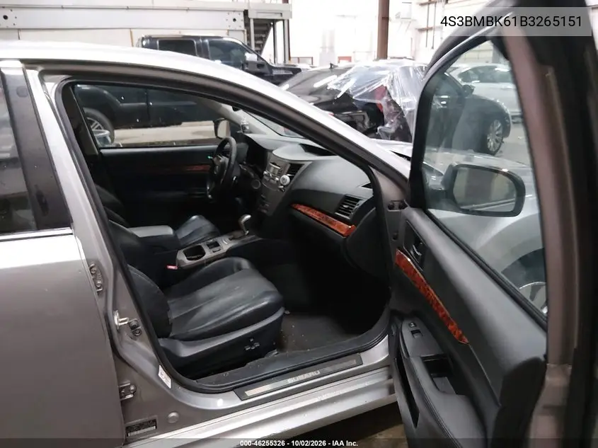 2011 SUBARU LEGACY VIN 4S3BMBK61B3265151 — фото 5