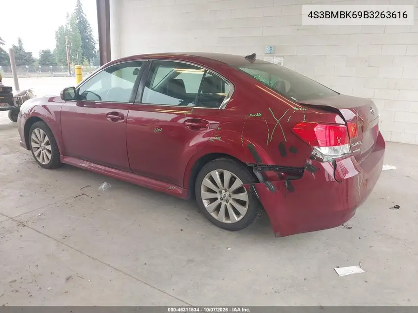 2011 SUBARU LEGACY VIN 4S3BMBK69B3263616 — фото 3