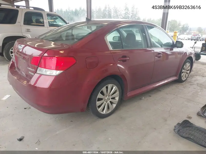 2011 SUBARU LEGACY VIN 4S3BMBK69B3263616 — фото 4