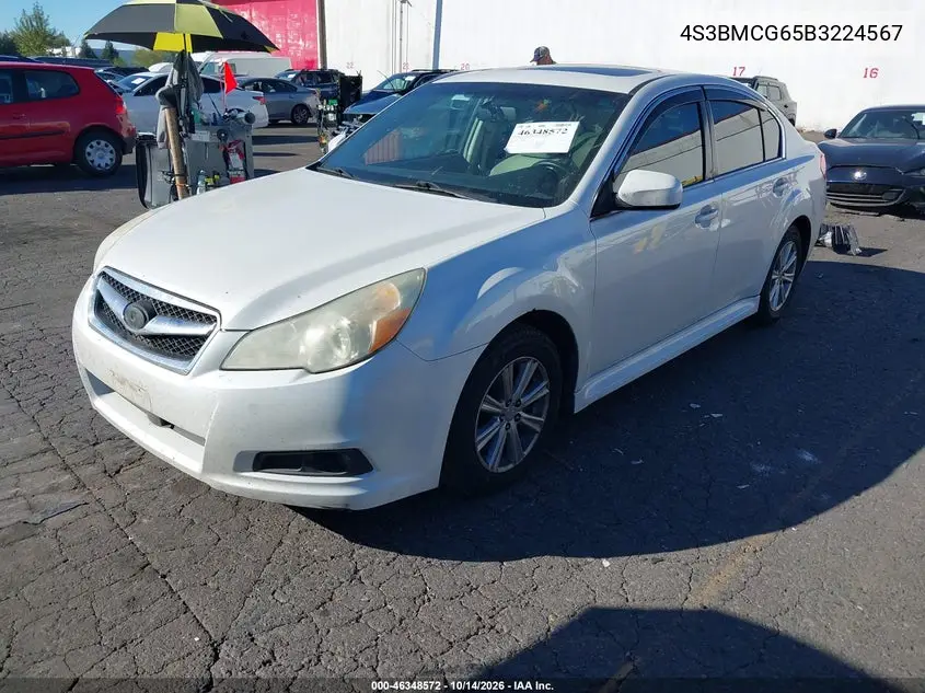 2011 SUBARU LEGACY VIN 4S3BMCG65B3224567 — фото 2