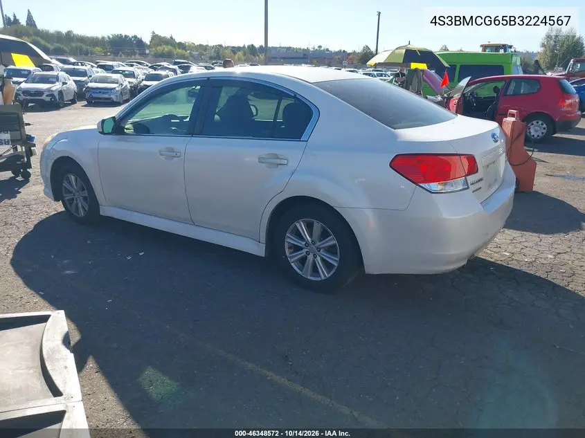 2011 SUBARU LEGACY VIN 4S3BMCG65B3224567 — фото 3
