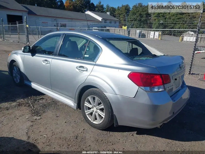 2012 SUBARU LEGACY VIN 4S3BMBC67C3015753 — фото 3