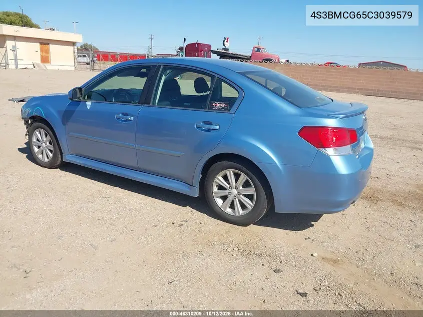 2012 SUBARU LEGACY VIN 4S3BMCG65C3039579 — фото 3