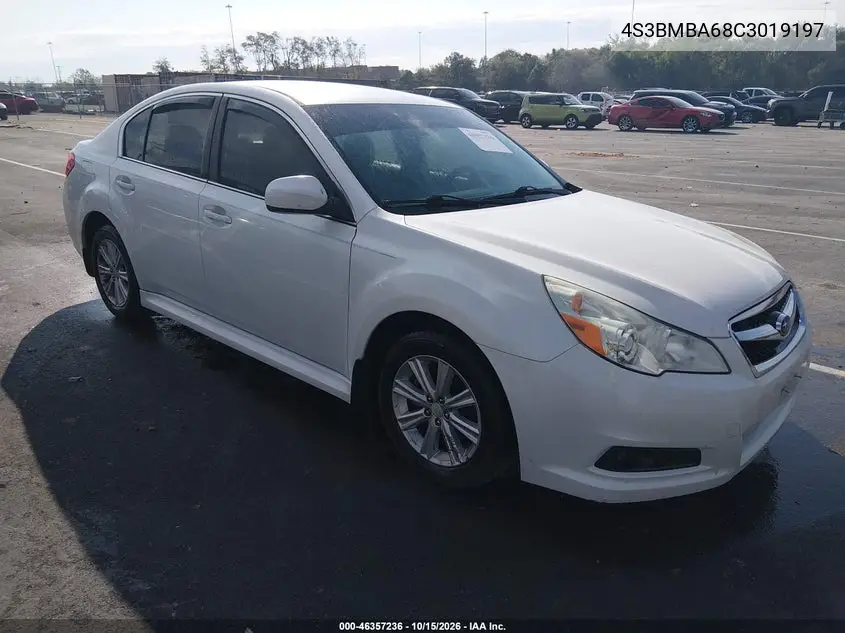 SUBARU LEGACY 2012, VIN 4S3BMBA68C3019197