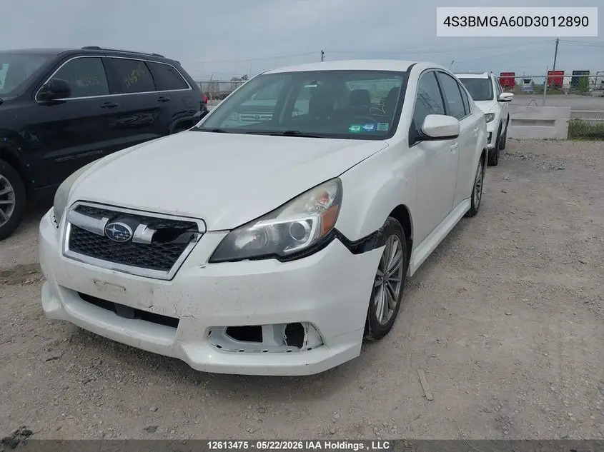2013 SUBARU LEGACY VIN 4S3BMGA60D3012890 — фото 2