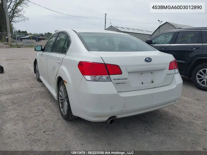 2013 SUBARU LEGACY VIN 4S3BMGA60D3012890 — фото 3