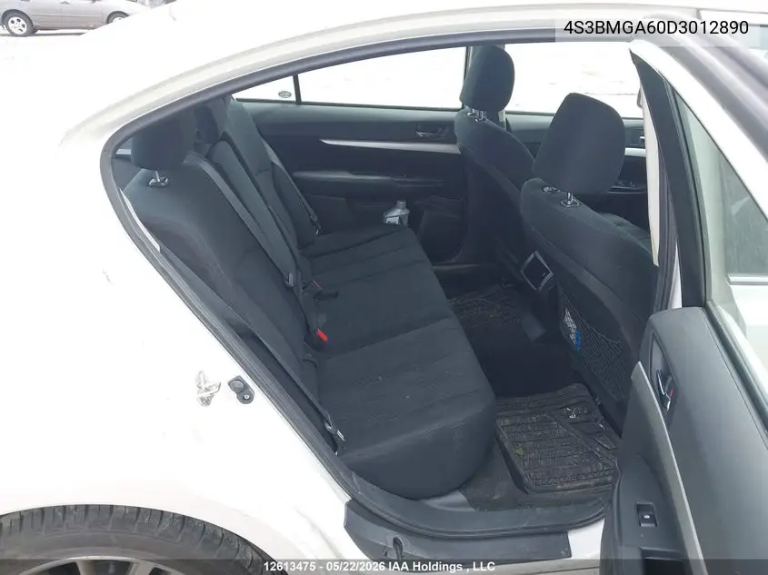 2013 SUBARU LEGACY VIN 4S3BMGA60D3012890 — фото 8