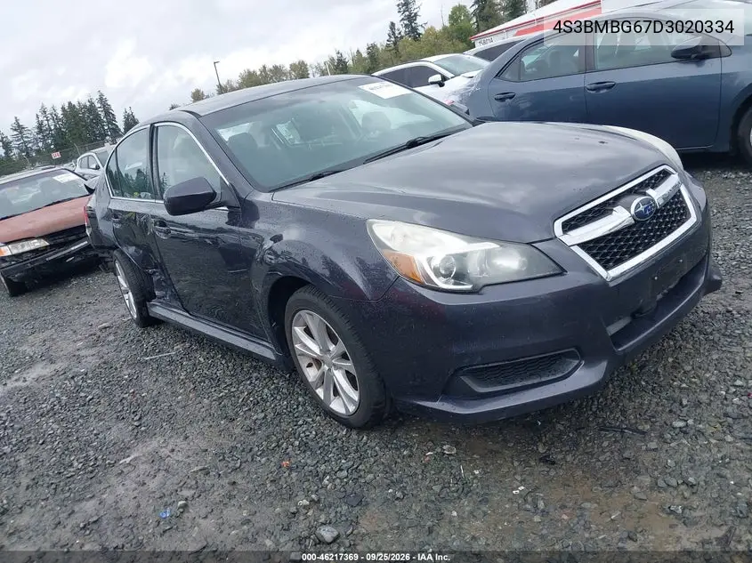SUBARU LEGACY 2013, VIN 4S3BMBG67D3020334