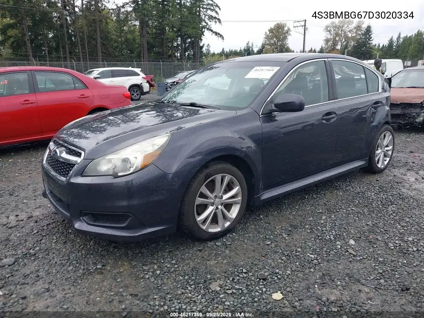 2013 SUBARU LEGACY VIN 4S3BMBG67D3020334 — фото 2