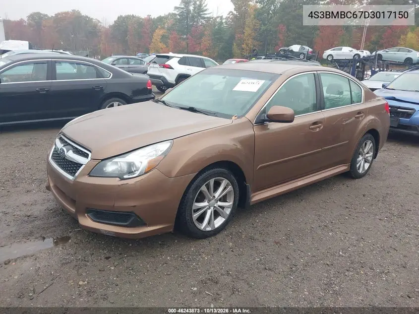 2013 SUBARU LEGACY VIN 4S3BMBC67D3017150 — фото 2