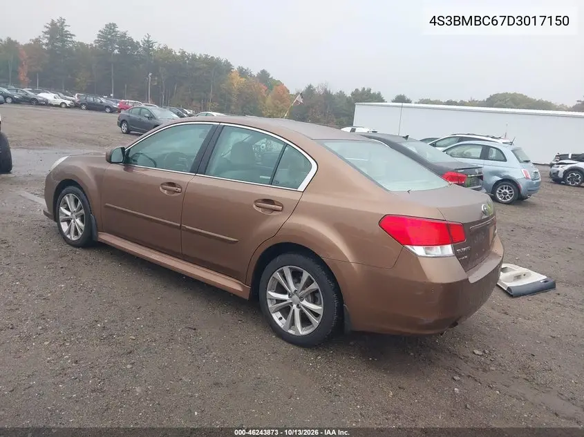 2013 SUBARU LEGACY VIN 4S3BMBC67D3017150 — фото 3